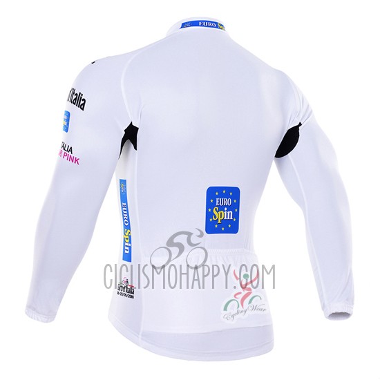 Giro D'italy Cycling Jersey Bib Tight 2016 Men Long Sleeve White and Blue